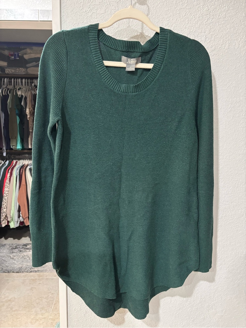Natural Reflections Forest Green Longline Crewneck Sweatshirt
